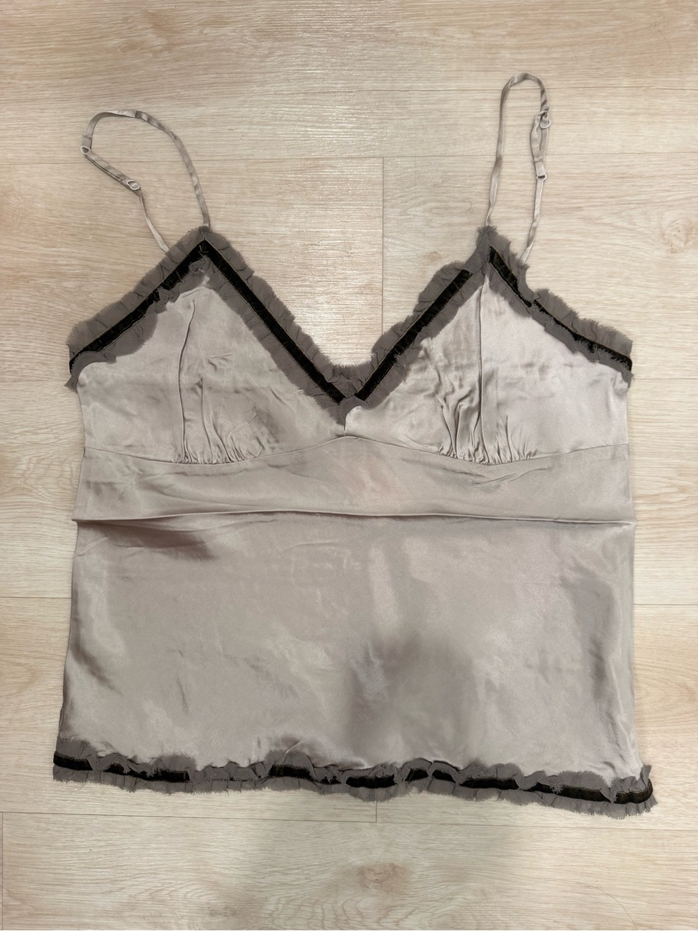 NWT Gold Hawk Silk Cami Sz L Light Taupe